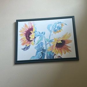 sunflower print with frame